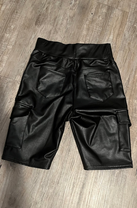Leather Biker Shorts