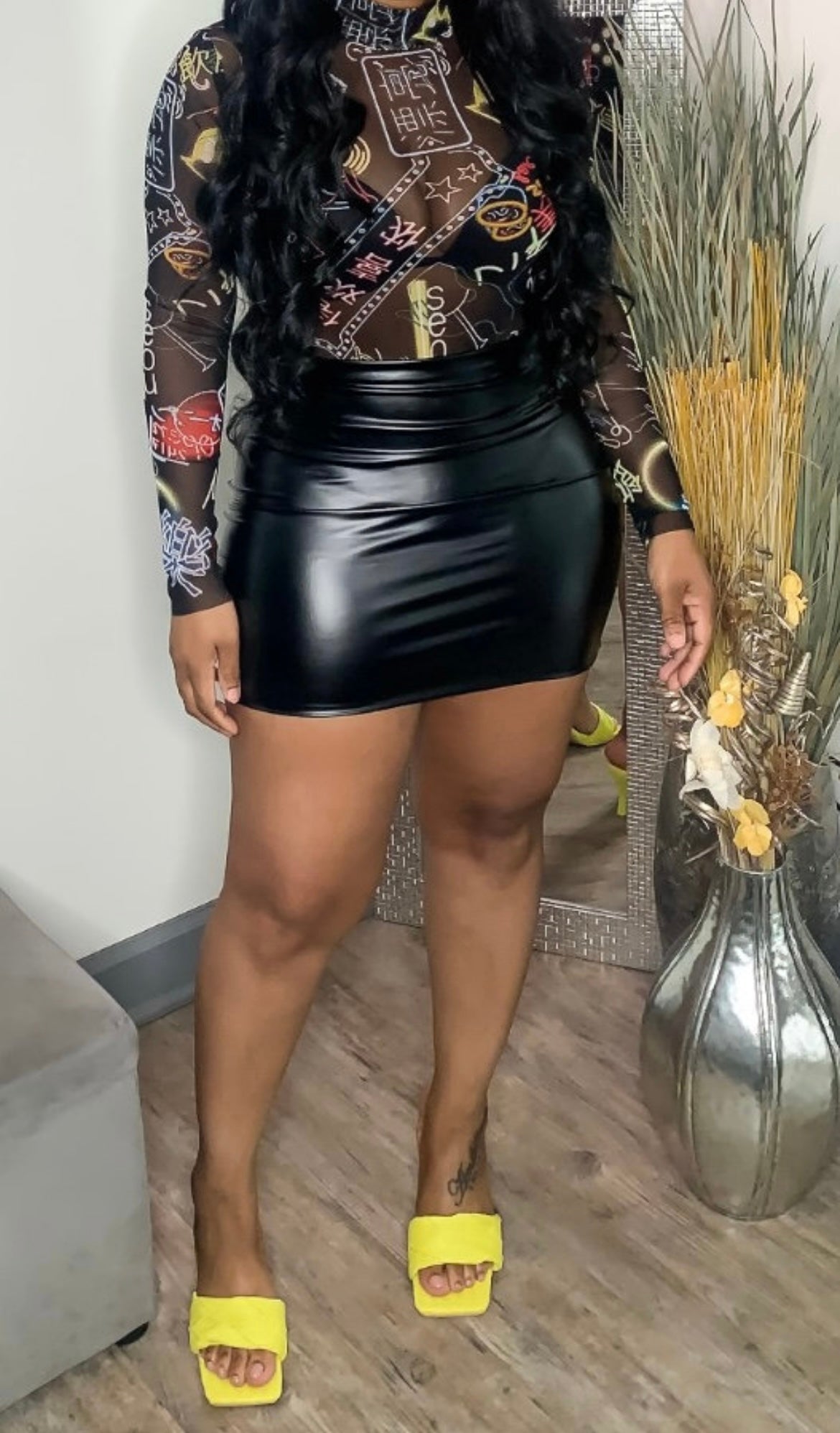 Matte Leather Skirt